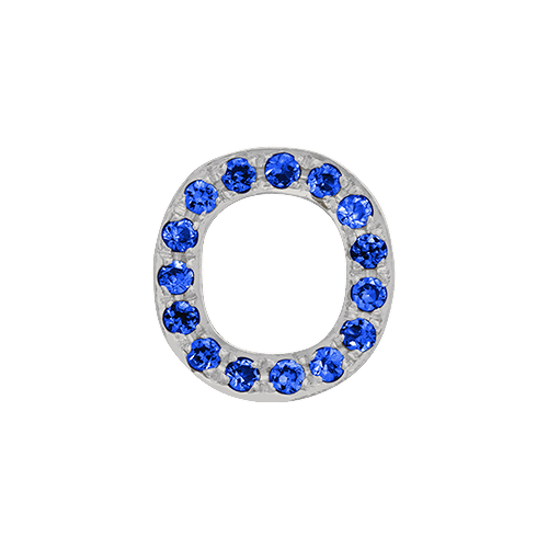 Blue Sapphire + 14k White Gold Letter Charm