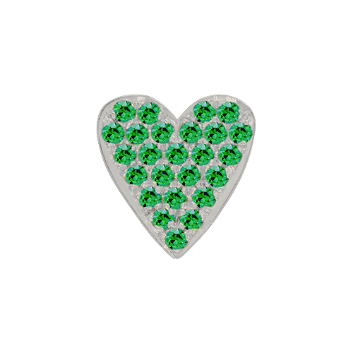 Green Garnet + 14k White Gold Emoji Charm