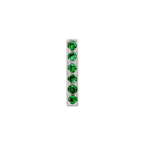 Green Garnet + 14k White Gold Letter Charm