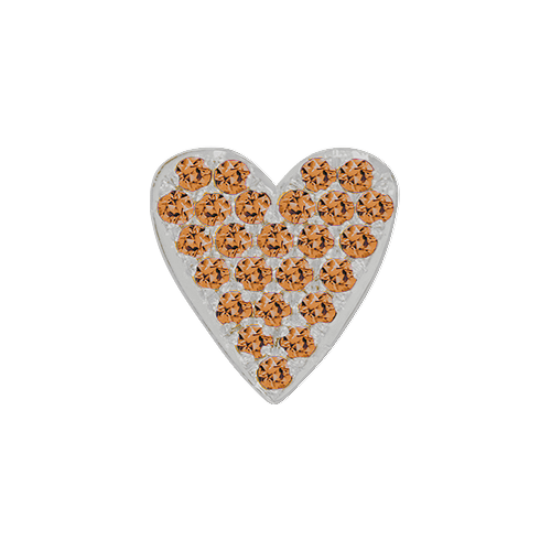 Orange Sapphire + 14k White Gold Emoji Charm