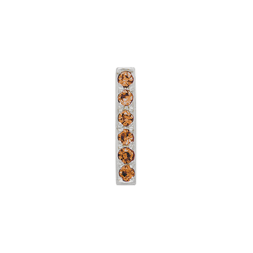 Orange Sapphire + 14k White Gold Letter Charm