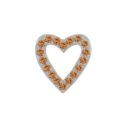 Orange Sapphire + 14k White Gold Emoji Charm