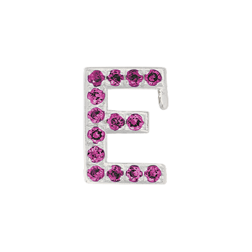 Pink Sapphire + 14k White Gold Letter Charm