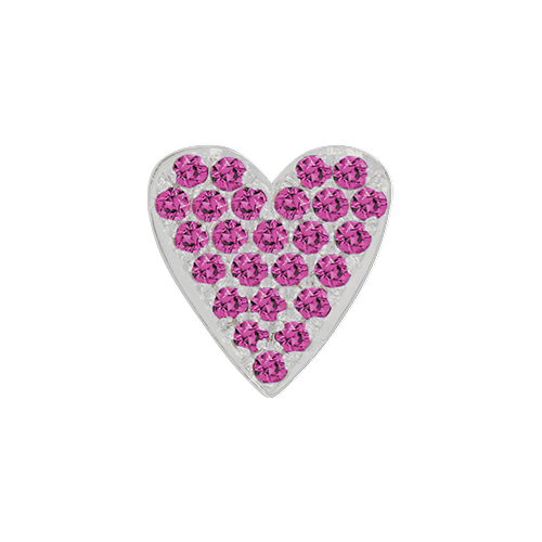 Pink Sapphire + 14k White Gold Emoji Charm