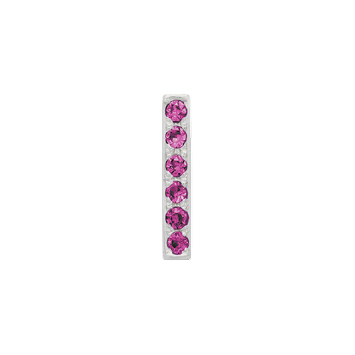 Pink Sapphire + 14k White Gold Letter Charm