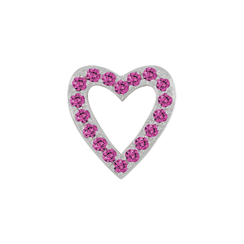 Pink Sapphire + 14k White Gold Emoji Charm
