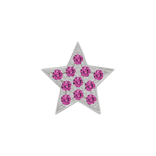 Pink Sapphire + 14k White Gold Emoji Charm