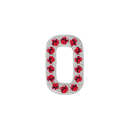 Ruby + 14k White Gold Number Charm