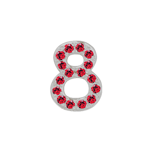Ruby + 14k White Gold Number Charm