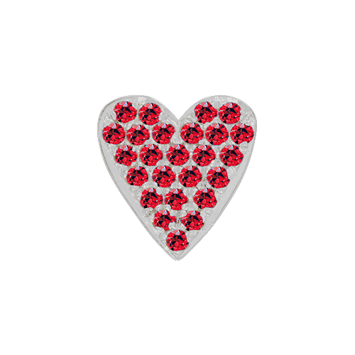 Ruby + 14k White Gold Emoji Charm