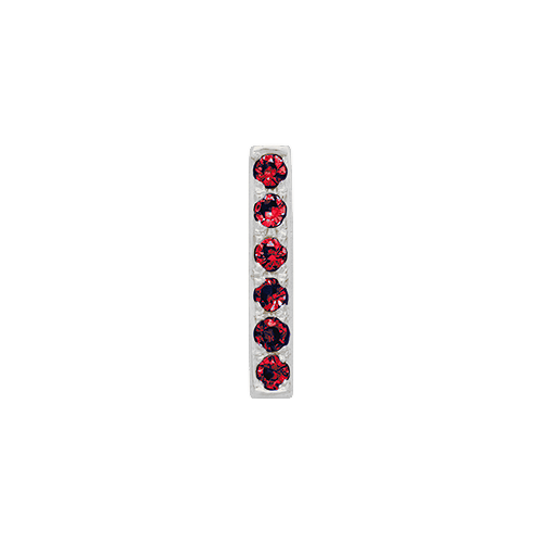Ruby + 14k White Gold Letter Charm