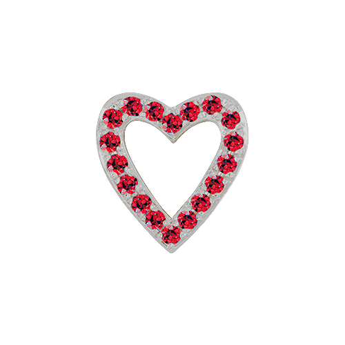 Ruby + 14k White Gold Emoji Charm