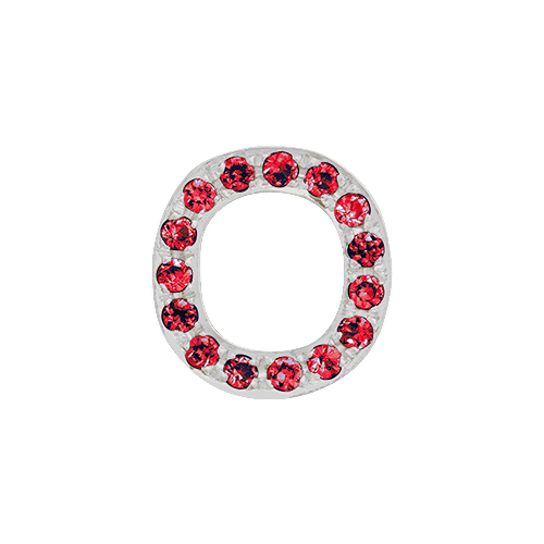 Ruby + 14k White Gold Letter Charm