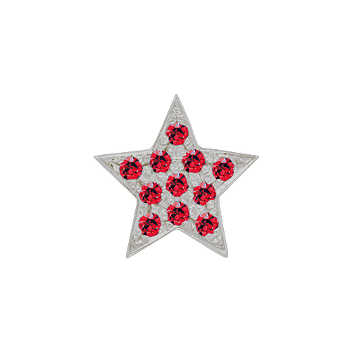 Ruby + 14k White Gold Emoji Charm