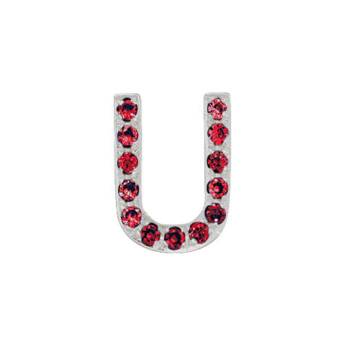 Ruby + 14k White Gold Letter Charm