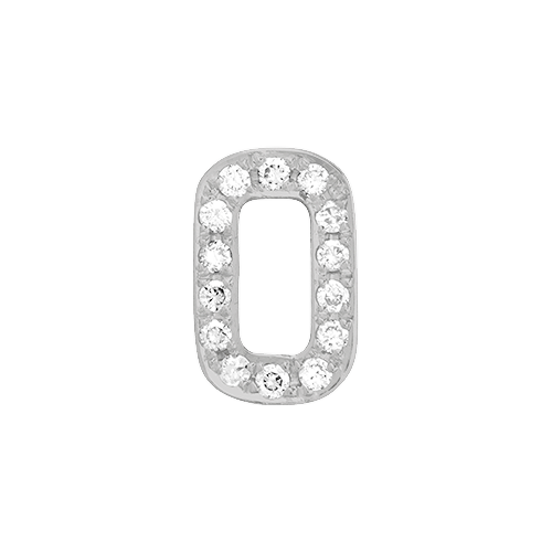 White Diamond + 14k White Gold Number Charm