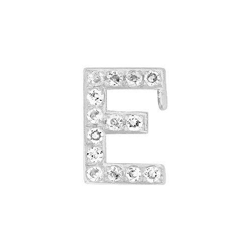 White Diamond + 14k White Gold Letter Charm