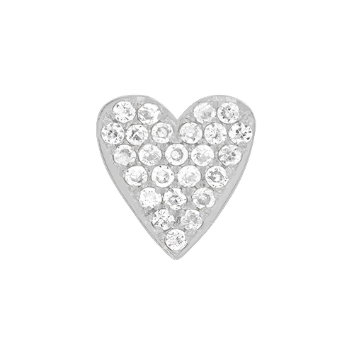 White Diamond + 14k White Gold Emoji Charm
