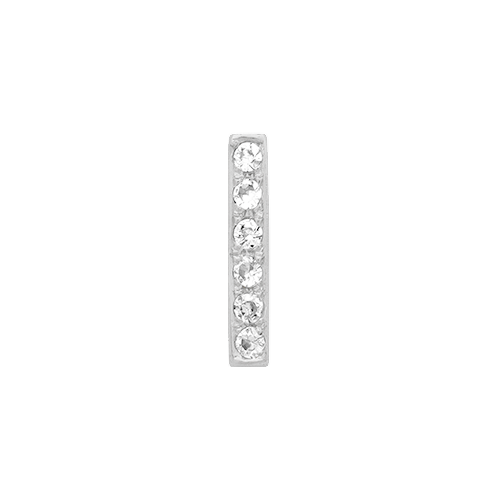 White Diamond + 14k White Gold Letter Charm