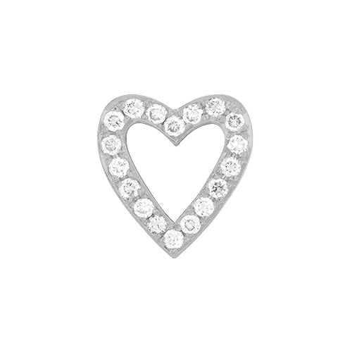 White Diamond + 14k White Gold Emoji Charm
