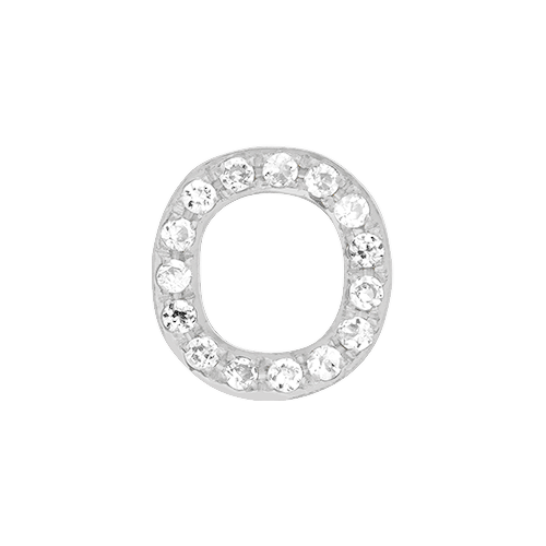 White Diamond + 14k White Gold Letter Charm