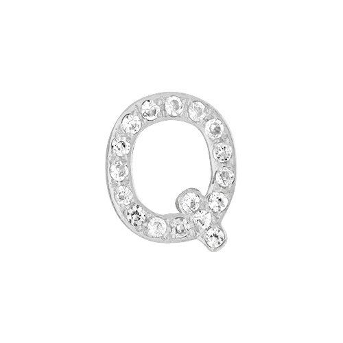 White Diamond + 14k White Gold Letter Charm