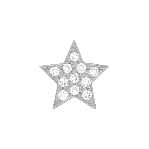 White Diamond + 14k White Gold Emoji Charm