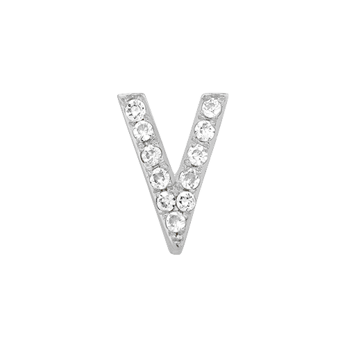 White Diamond + 14k White Gold Letter Charm