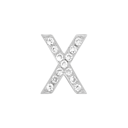 White Diamond + 14k White Gold Letter Charm