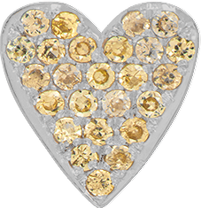 White Gold, Yellow Sapphire Charm Bead