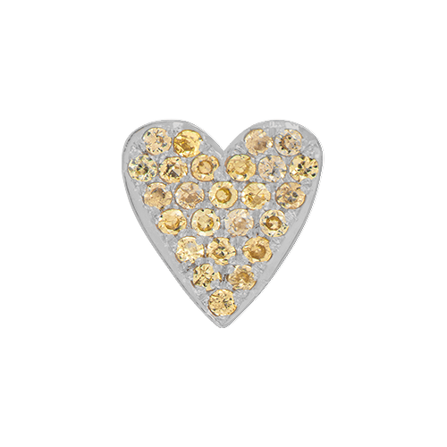 Yellow Sapphire + 14k White Gold Emoji Charm