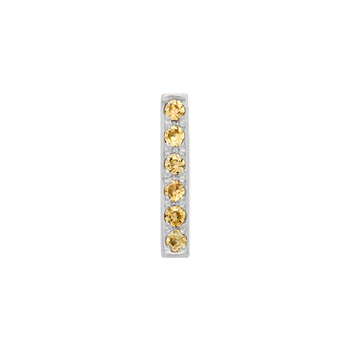 Yellow Sapphire + 14k White Gold Letter Charm