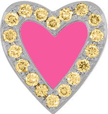 White Gold, Yellow Sapphire Charm Bead