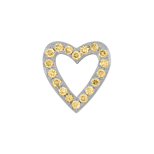 Yellow Sapphire + 14k White Gold Emoji Charm
