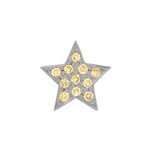 Yellow Sapphire + 14k White Gold Emoji Charm