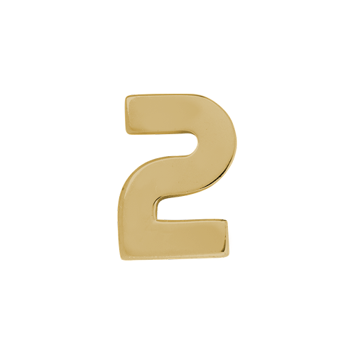 14k Yellow Gold Number Charm