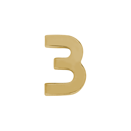 14k Yellow Gold Number Charm