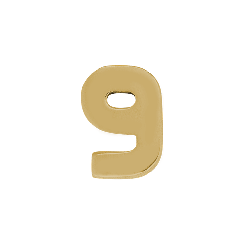 14k Yellow Gold Number Charm