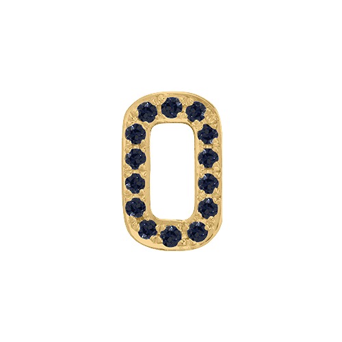 Black Diamond + 14k Yellow Gold Number Charm