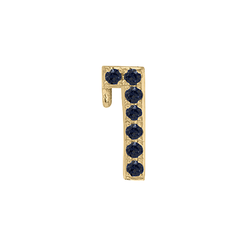 Black Diamond + 14k Yellow Gold Number Charm