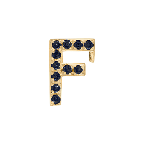 Black Diamond + 14k Yellow Gold Letter Charm