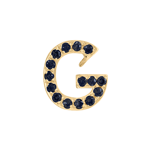 Black Diamond + 14k Yellow Gold Letter Charm
