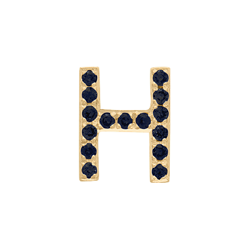 Black Diamond + 14k Yellow Gold Letter Charm