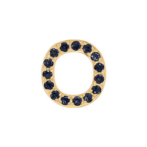 Black Diamond + 14k Yellow Gold Letter Charm