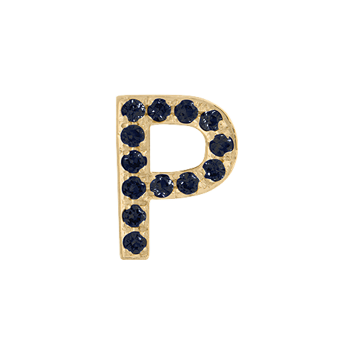 Black Diamond + 14k Yellow Gold Letter Charm
