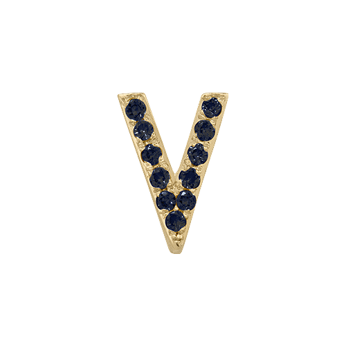 Black Diamond + 14k Yellow Gold Letter Charm