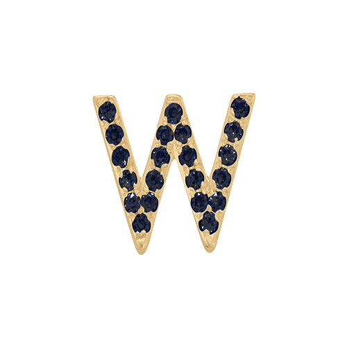 Black Diamond + 14k Yellow Gold Letter Charm