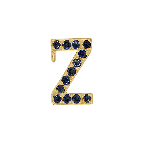 Black Diamond + 14k Yellow Gold Letter Charm
