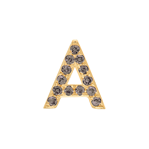 Brown Diamond + 14k Yellow Gold Letter Charm
