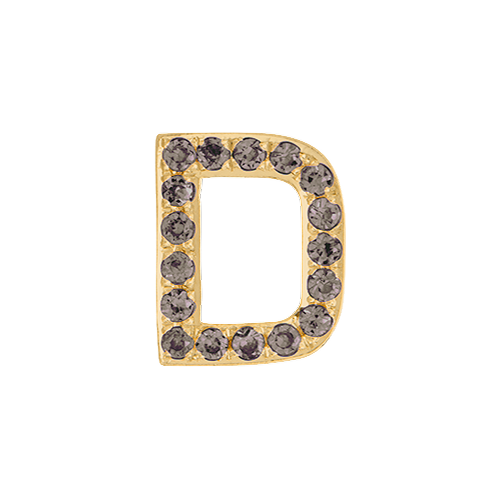 Brown Diamond + 14k Yellow Gold Letter Charm